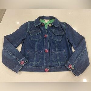 Spanner Jean Jacket Size 4 Embellished With Brooches